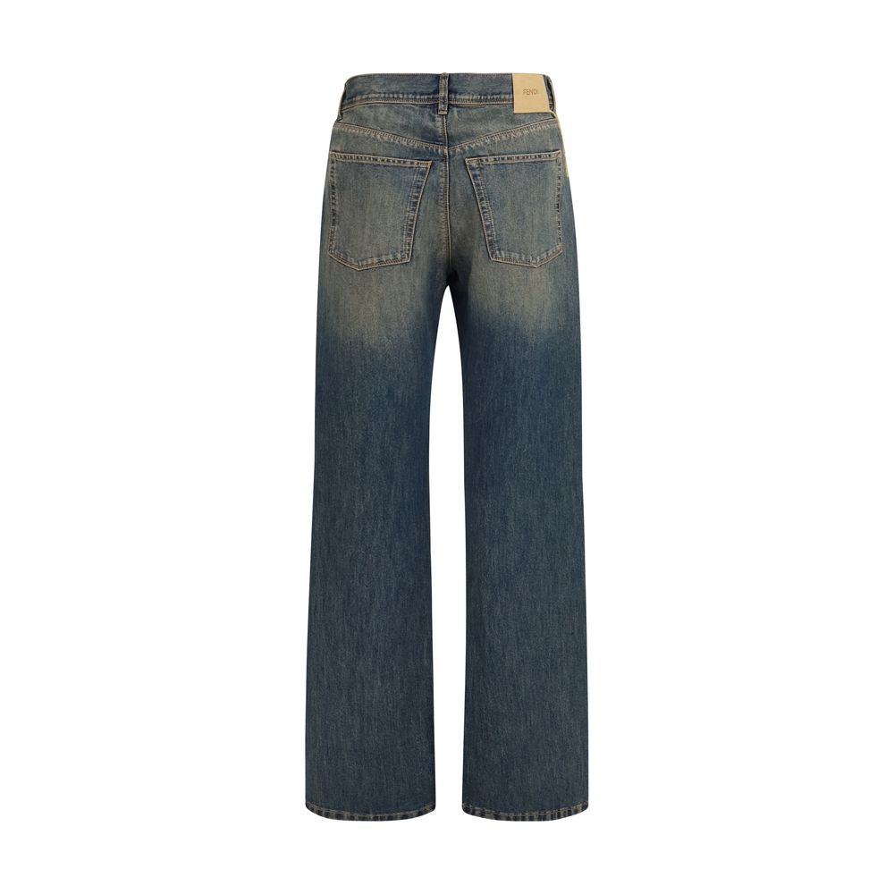 Fendi Blaue Baumwolljeans Denim