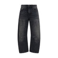 R13 Schwarze Boyfriend Jeans aus Baumwolle