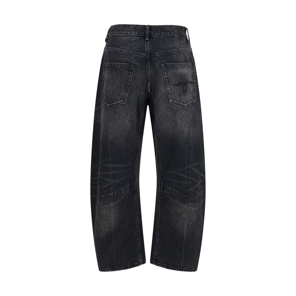 R13 Schwarze Boyfriend Jeans aus Baumwolle