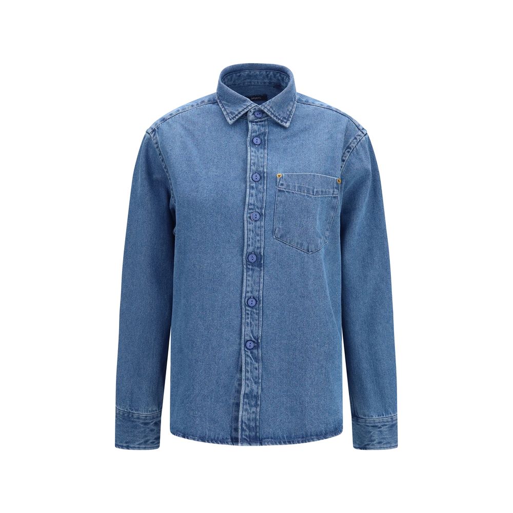 Deperlu Blaues Denim-Hemd