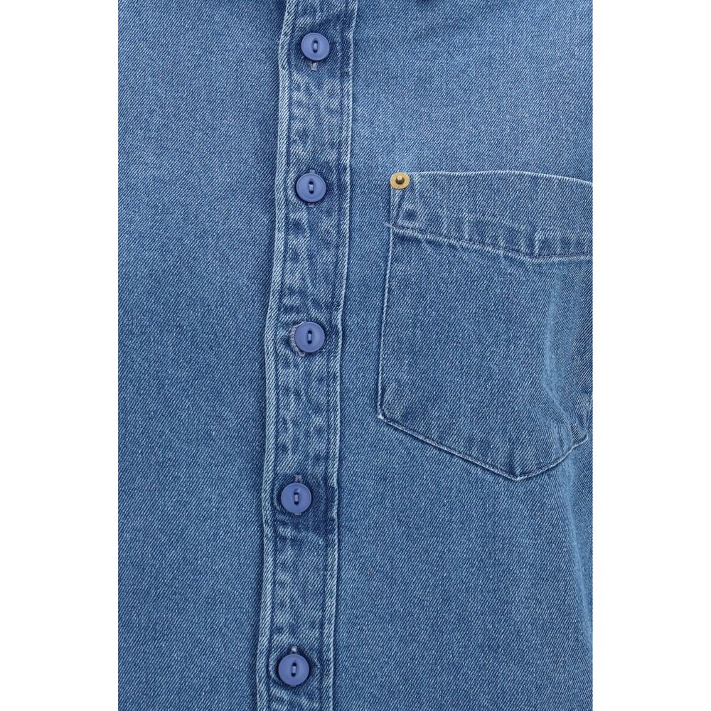 Deperlu Blaues Denim-Hemd