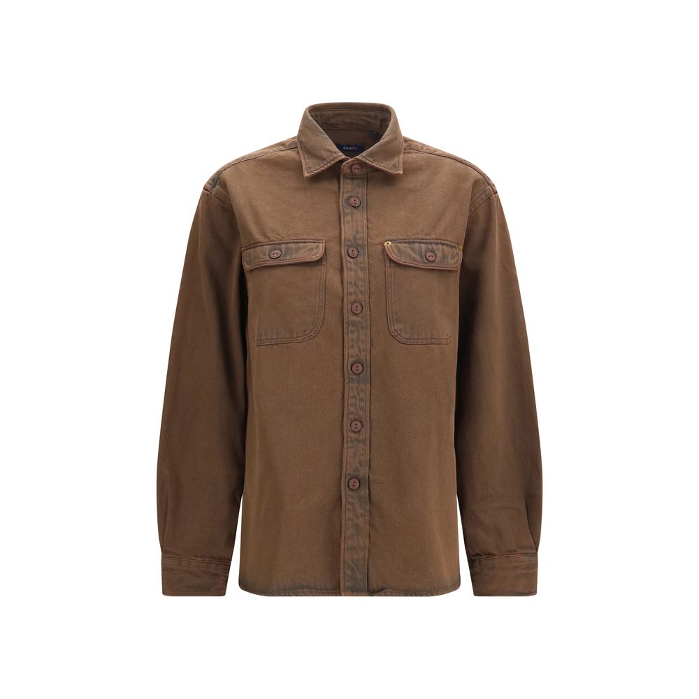 Deperlu Braunes Denim-Hemd