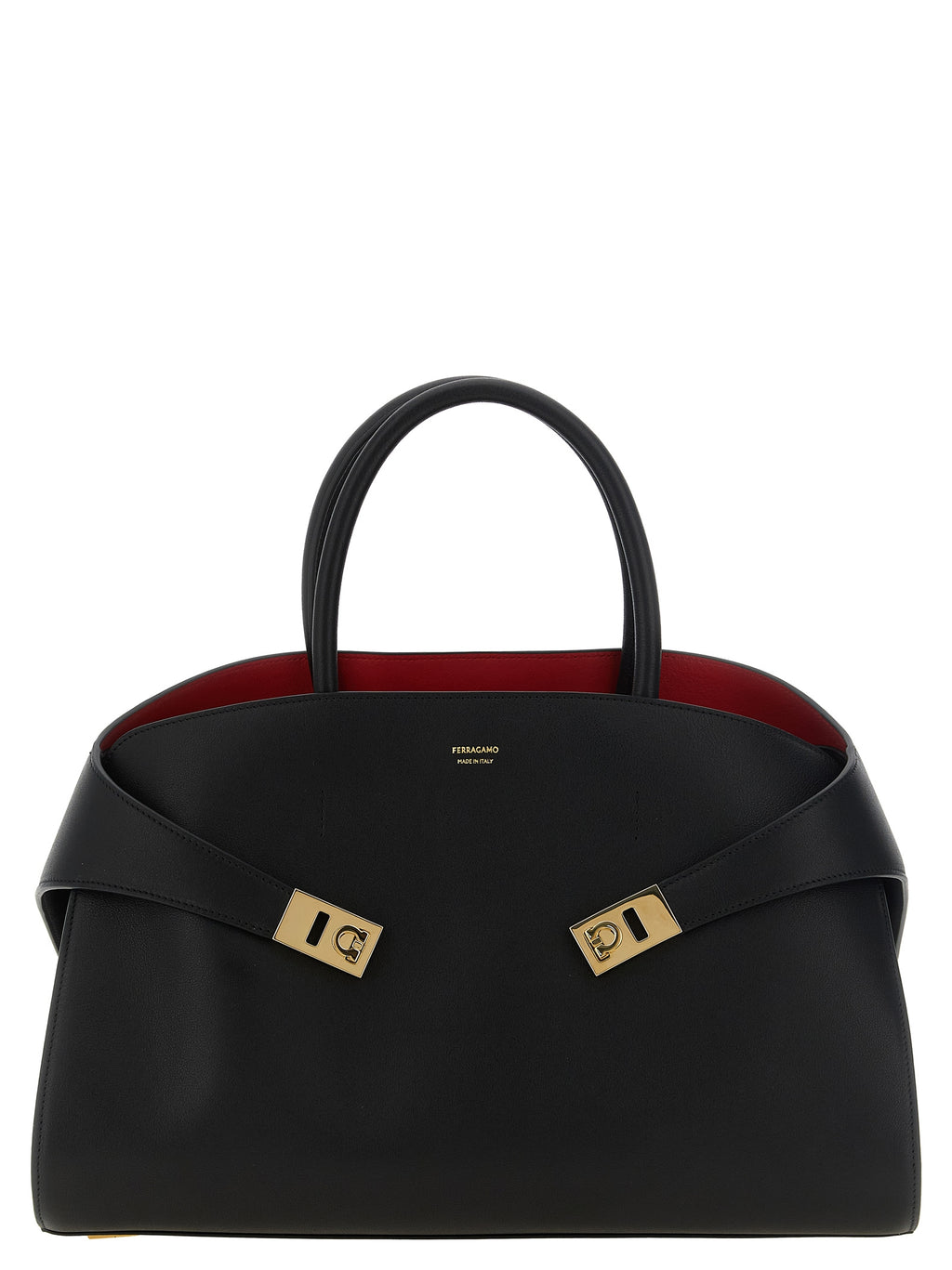 Ferragamo Schwarze Kalbsleder-Handtasche