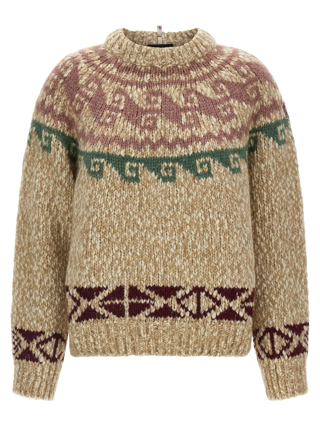 Moncler Grenoble Beige Wollstrickjacke