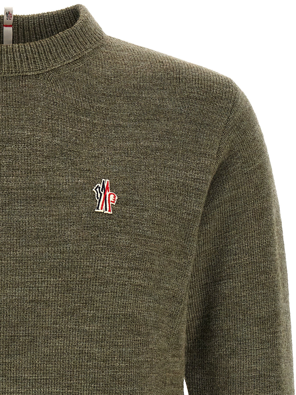 Moncler Grenoble Zweifarbige Strickjacke aus reiner Schurwolle