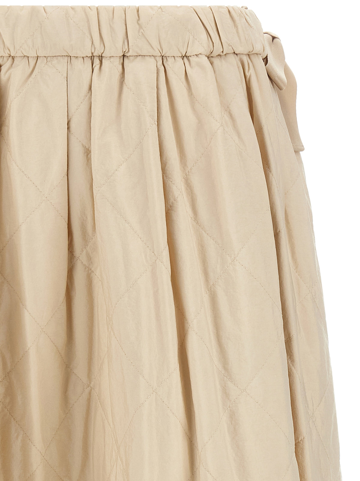 Max Mara Beige Polyamid Midirock