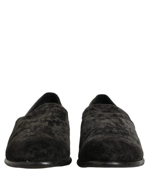 Dolce & Gabbana Schwarze Mokassins aus Wildleder, zum Hineinschlüpfen, Herrenschuhe