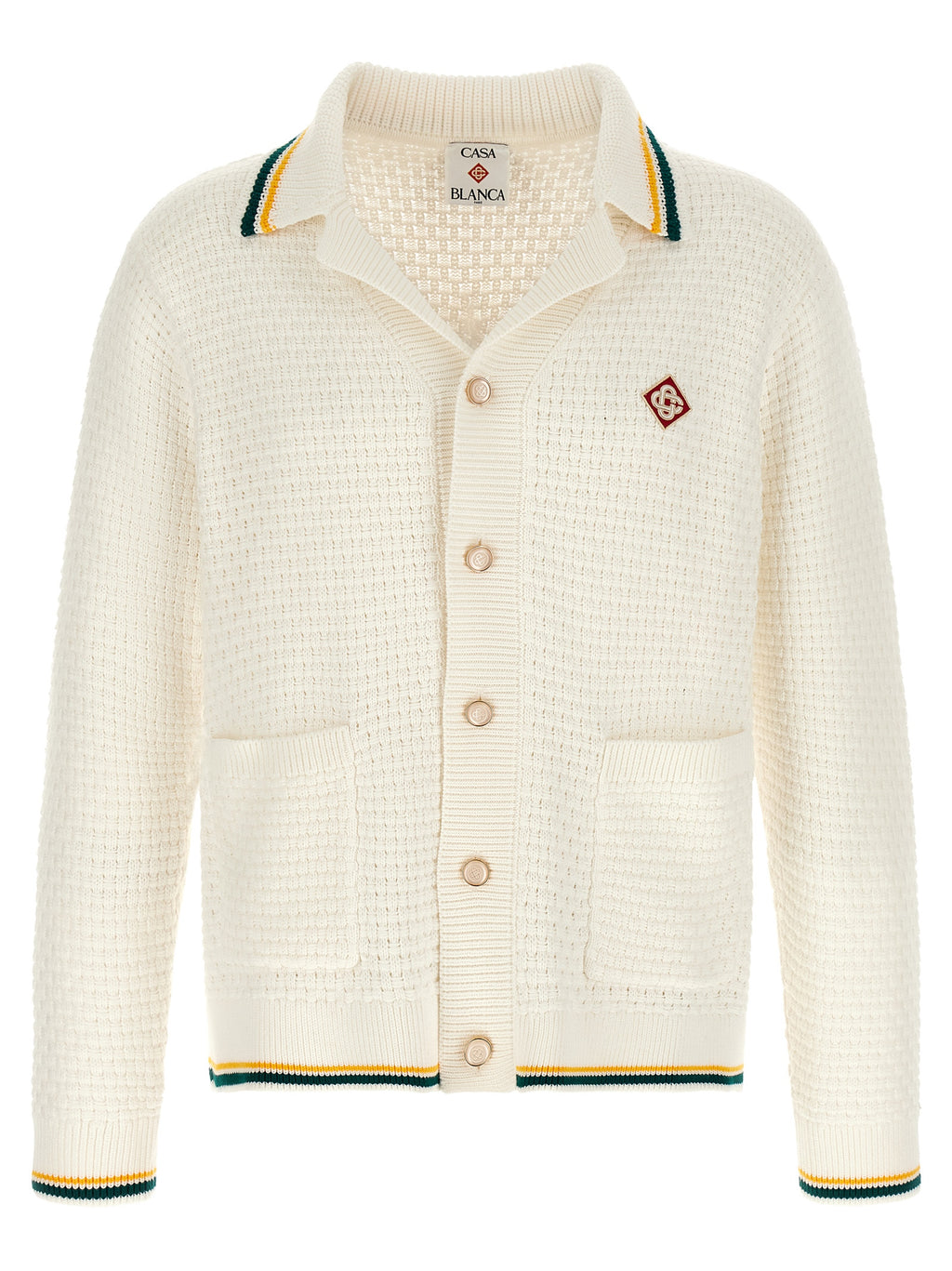 Casablanca Weißer Strickcardigan aus Baumwolle