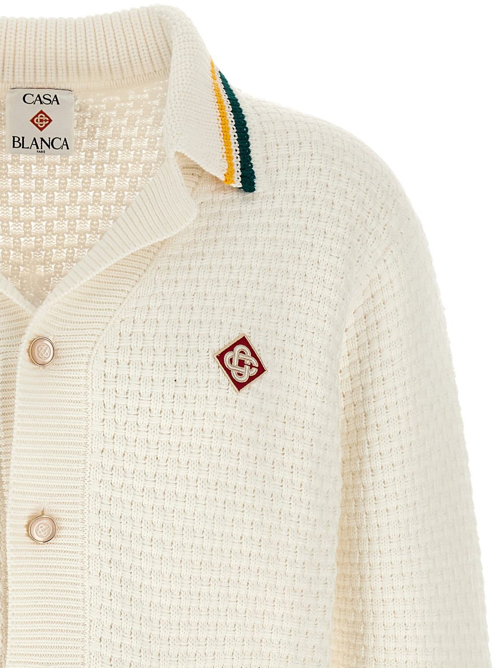 Casablanca Weißer Strickcardigan aus Baumwolle