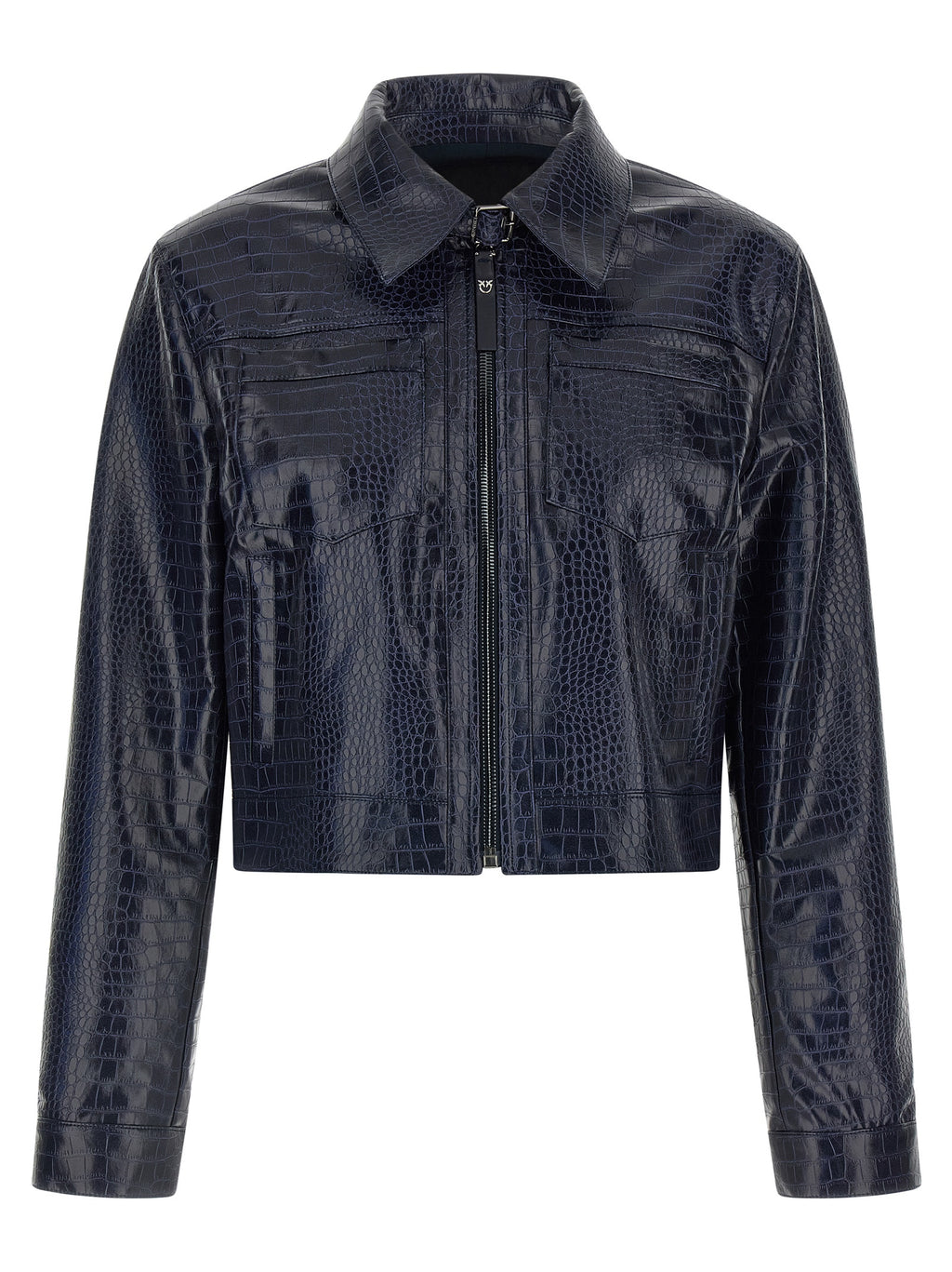 PINKO Blaue Lederjacke aus Viskose