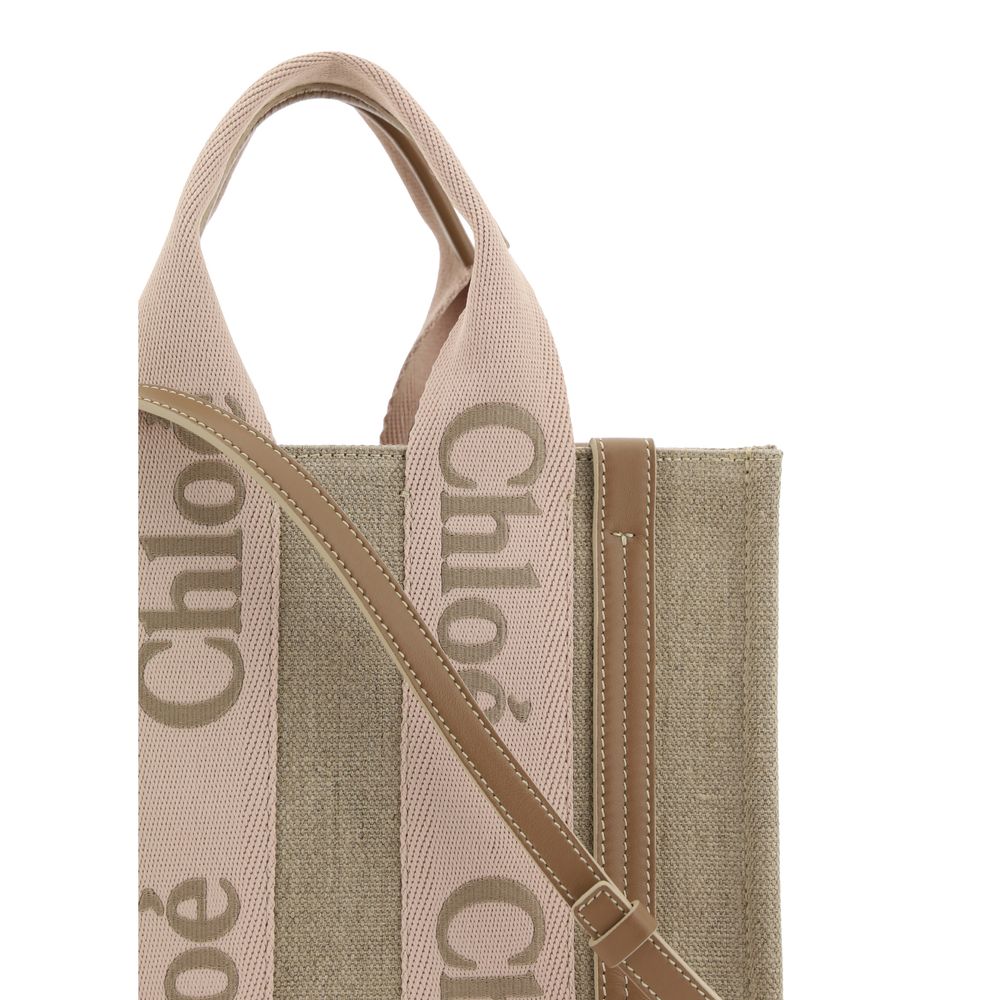 Chloé Beige Leinen Handtasche