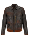 Golden Goose Braune Lederjacke aus Rindsleder