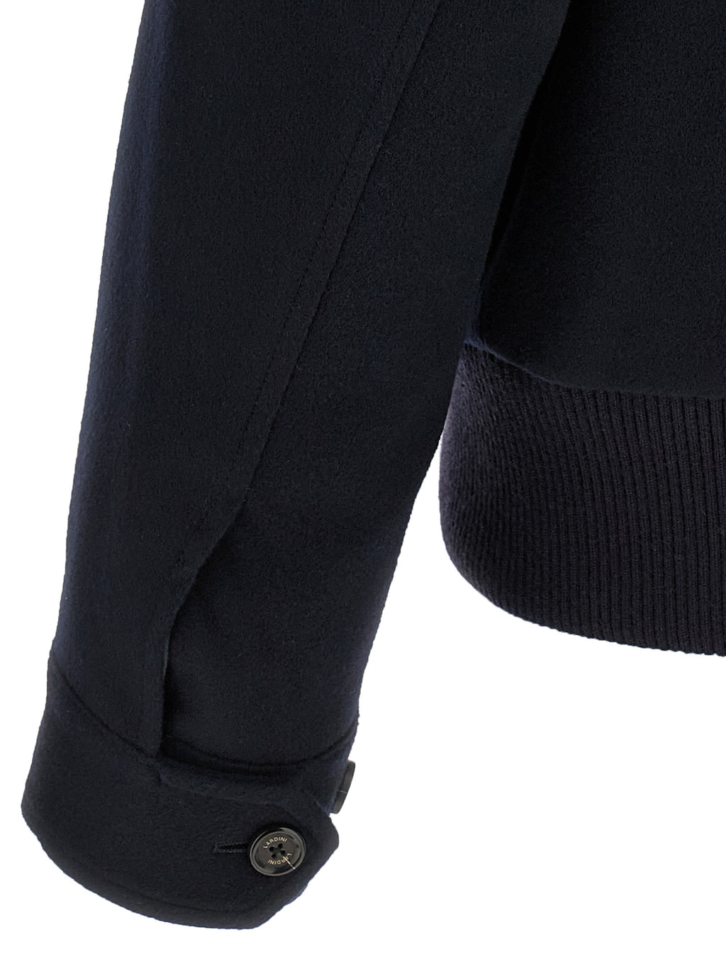Lardini Blaue Jacke aus reiner Schurwolle in voller Länge
