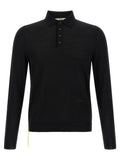 Fendi Schwarzes Poloshirt aus reiner Schurwolle