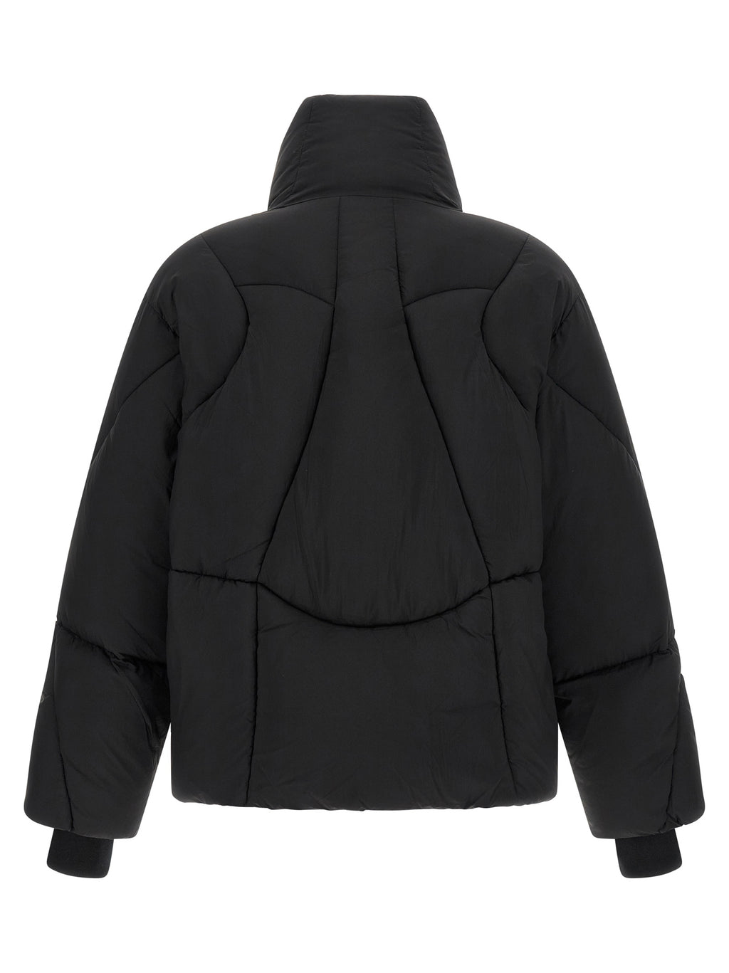 Thom Krom Schwarze Nylon-Jacke in voller Länge
