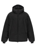 Y-3 Schwarze Jacke aus recyceltem Polyamid in voller Länge
