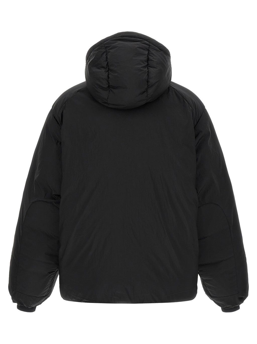 Y-3 Schwarze Jacke aus recyceltem Polyamid in voller Länge