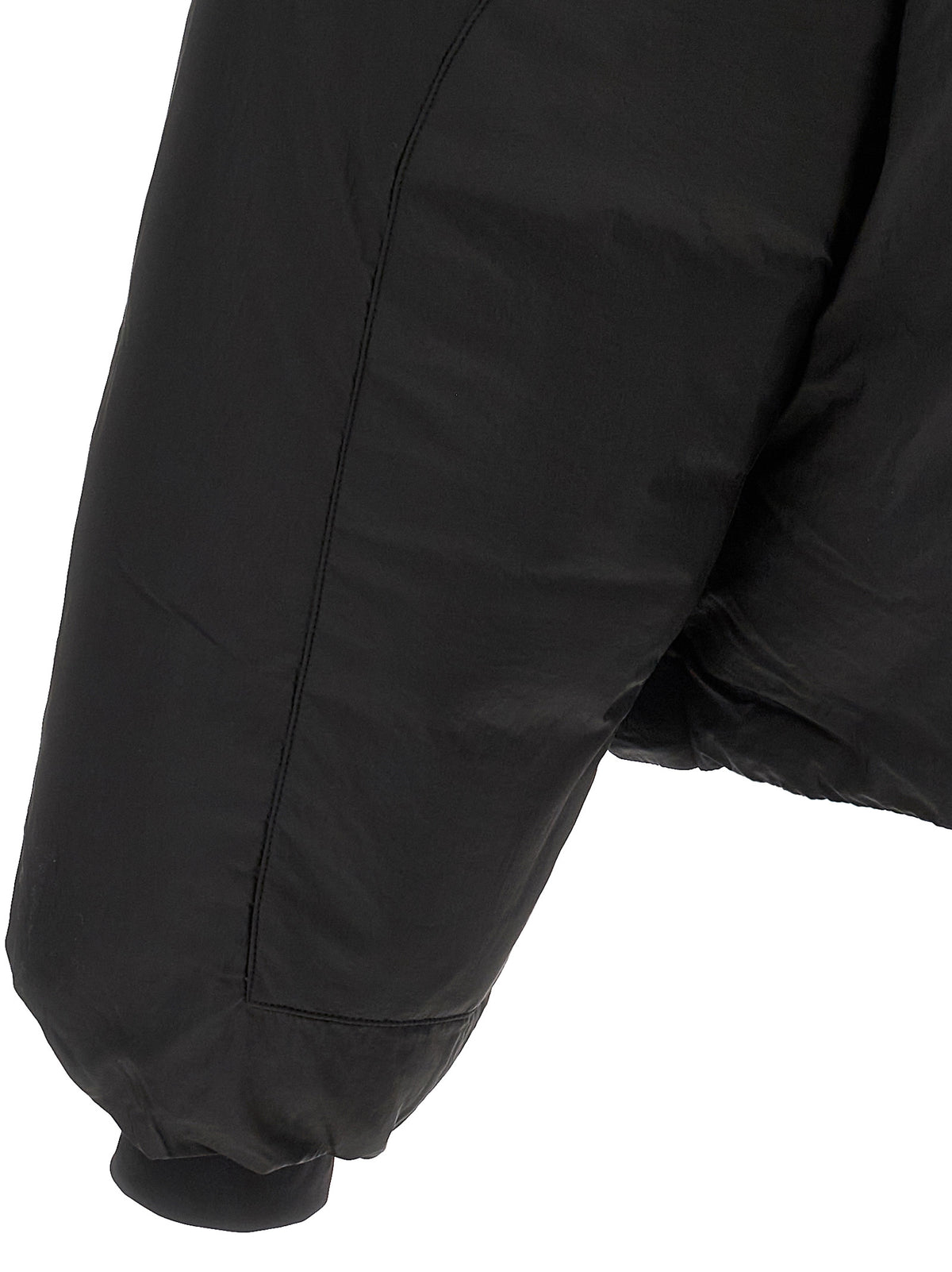 Y-3 Schwarze Jacke aus recyceltem Polyamid in voller Länge