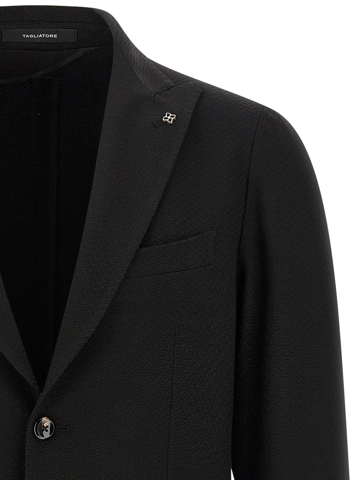 Tagliatore Schwarzer Blazer aus reiner Schurwolle