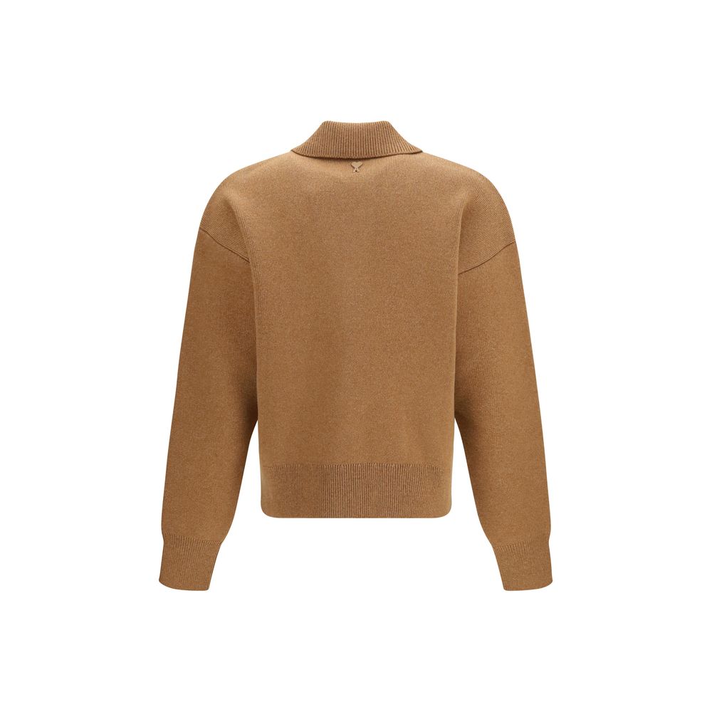 Ami Paris Brauner Woll Cardigan Oves Aries