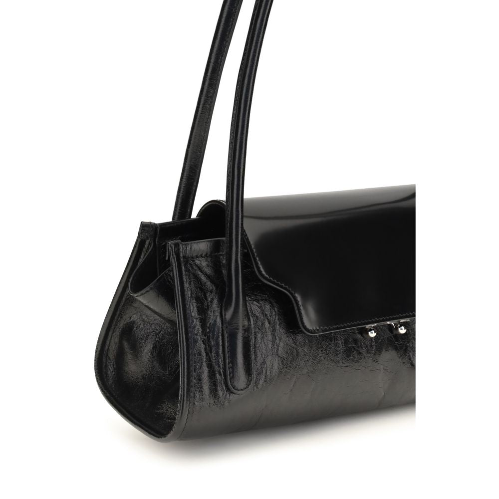 Marni Schwarze Bos Taurus Kalbsleder Schultertasche