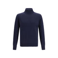 Aragona Cashmere Blauer Kaschmir-Rollkragenpullover