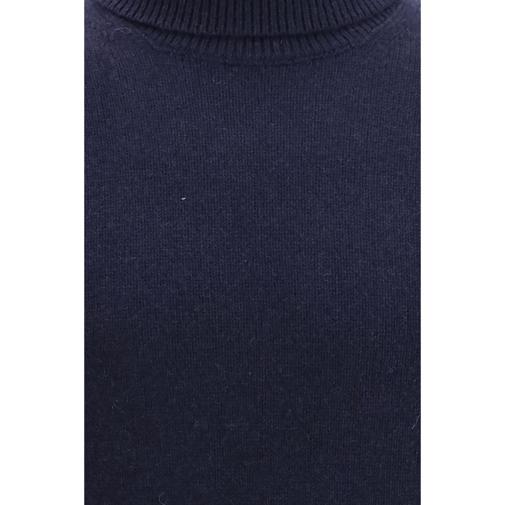 Aragona Cashmere Blauer Kaschmir-Rollkragenpullover