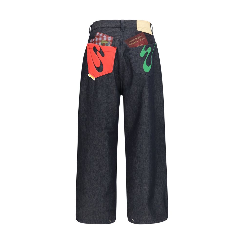 PDF Channel Blaue Baumwolljeans im Relaxed Fit