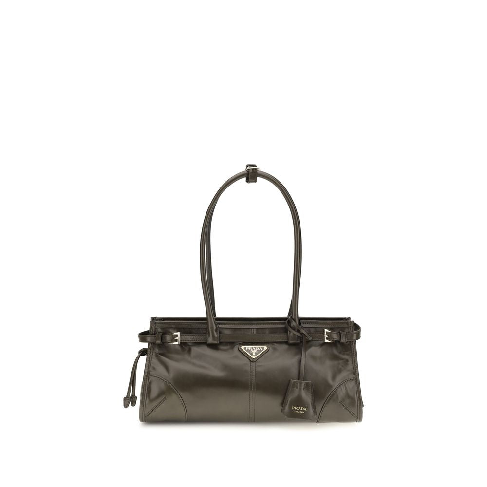 Prada Schwarze Kalbsleder Bos Taurus Handtasche
