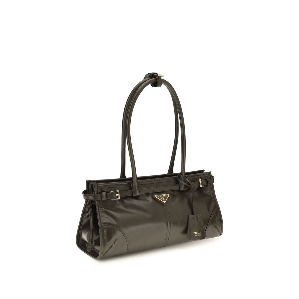Prada Schwarze Kalbsleder Bos Taurus Handtasche