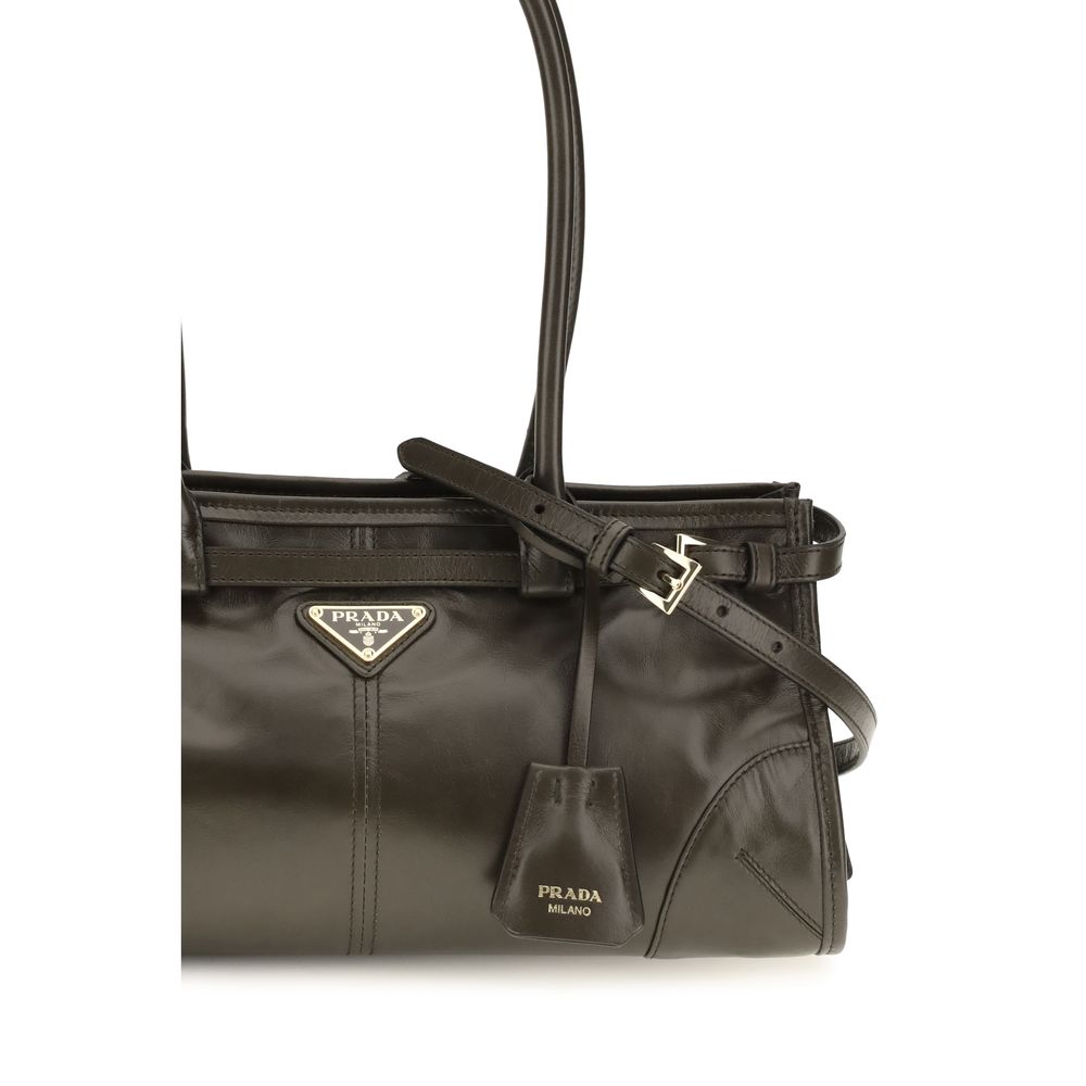 Prada Schwarze Kalbsleder Bos Taurus Handtasche