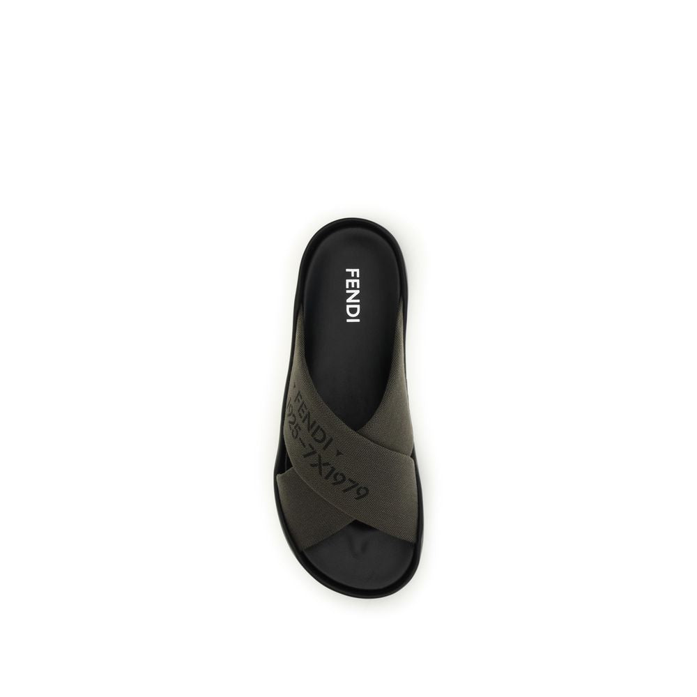 Fendi Zweifarbige Polyester-Sandalen