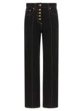 Versace Schwarze Jeans aus Baumwolle mit geradem Bein