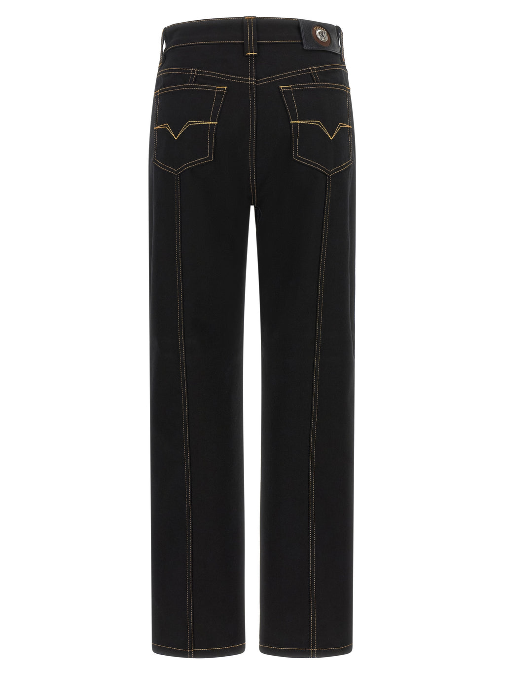 Versace Schwarze Jeans aus Baumwolle mit geradem Bein