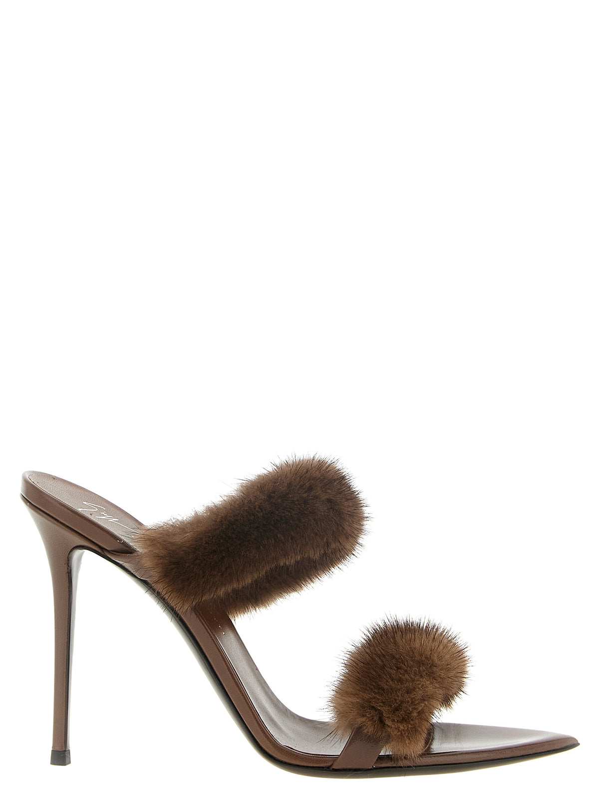 Giuseppe Zanotti Braune Sandalen mit Stilettoabsatz aus Rindsleder