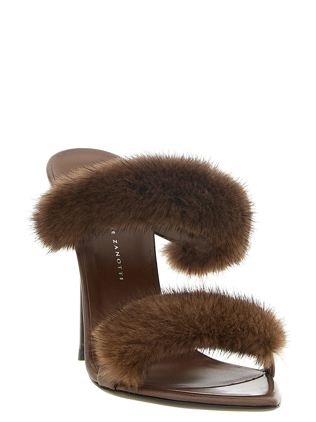 Giuseppe Zanotti Braune Sandalen mit Stilettoabsatz aus Rindsleder