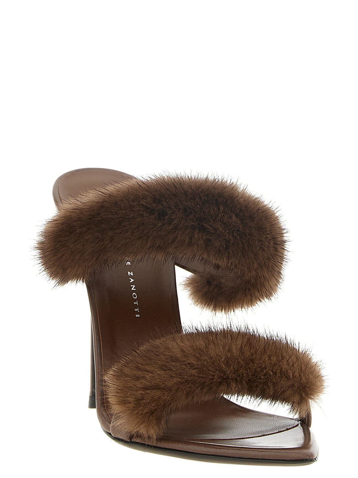 Giuseppe Zanotti Braune Sandalen mit Stilettoabsatz aus Rindsleder