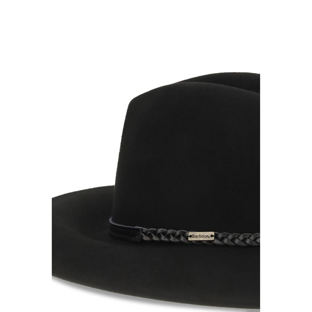 Barbour Schwarzer Oves Aries Fedora aus Wolle