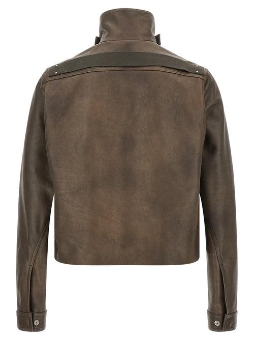 Rick Owens Braune Kalbslederjacke