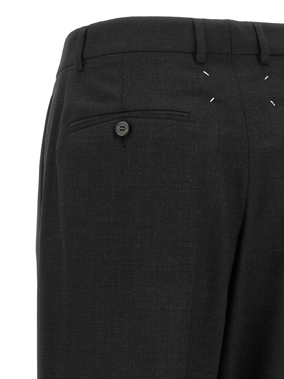 Maison Margiela Graue Wollstoffhose