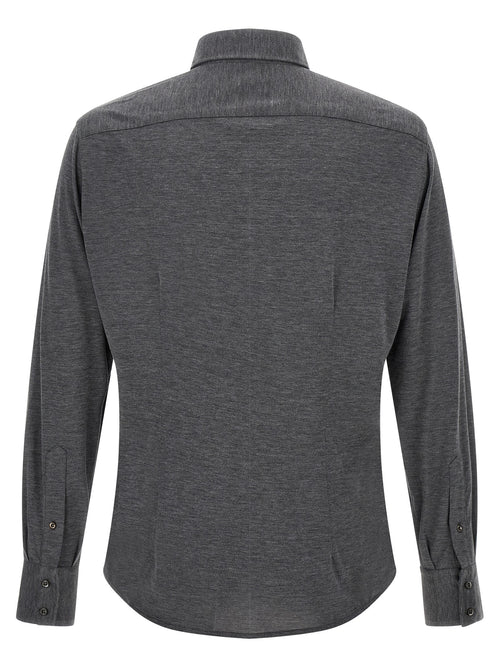 Brunello Cucinelli Graue Seidenbluse
