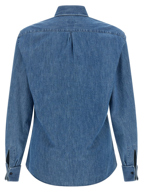 Brunello Cucinelli Blaue Baumwollbluse