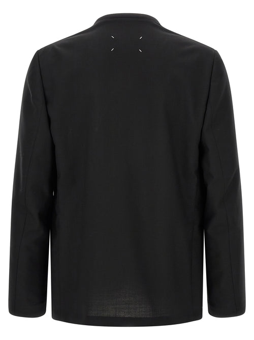 Maison Margiela Schwarzer Blazer aus reiner Schurwolle