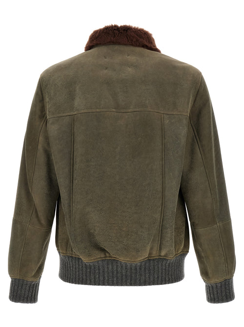 Brunello Cucinelli Zweifarbige Lammlederjacke