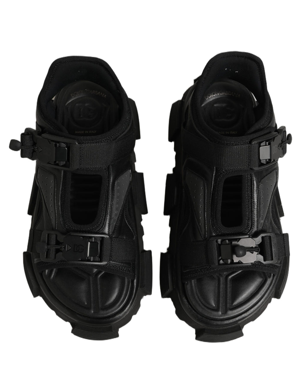 Dolce & Gabbana Schwarze Chunky Sandalen für Herren mit Logo-Details