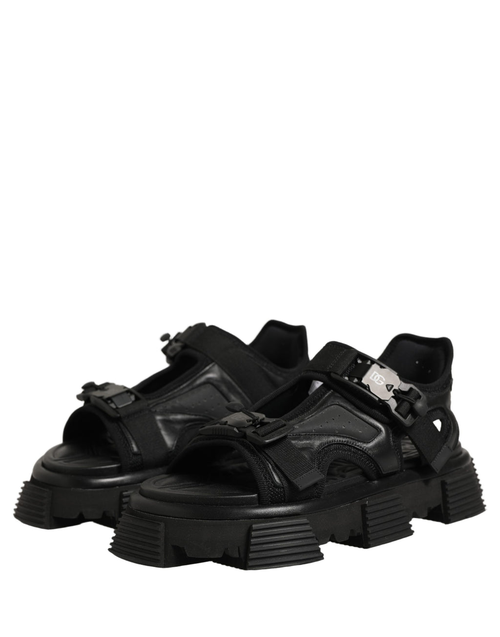 Dolce & Gabbana Schwarze Chunky Sandalen für Herren mit Logo-Details