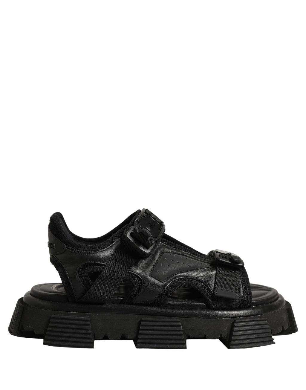 Dolce & Gabbana Schwarze Chunky Sandalen für Herren mit Logo-Details