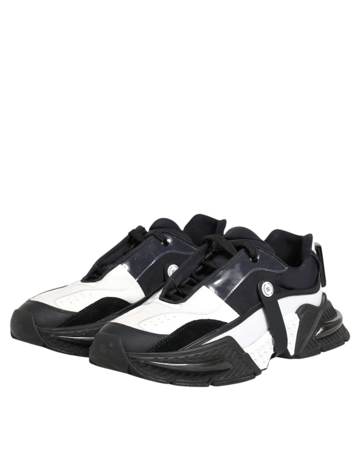 Dolce & Gabbana Weiße Schwarze Logo Airmaster Herren Sneaker Schuhe