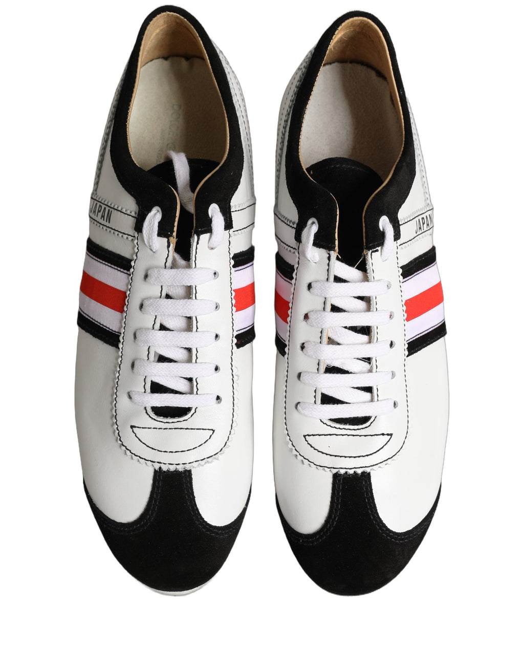 Dolce & Gabbana Weiße Leder Japan Low-Top Sneaker Schuhe