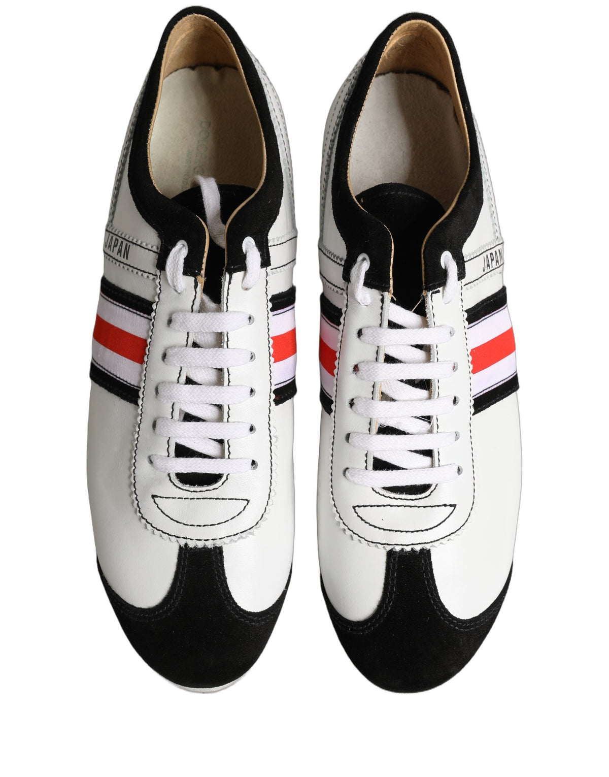 Dolce & Gabbana Weiße Leder Japan Low-Top Sneaker Schuhe